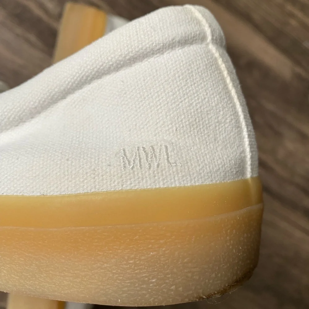 Madewell White Canvas Slip On Sneakers Womens Size 8